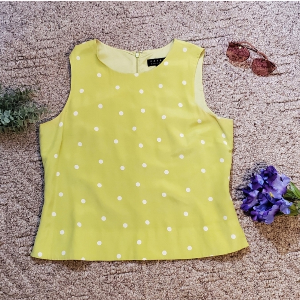 Lime Green Silk Tank Top Blouse